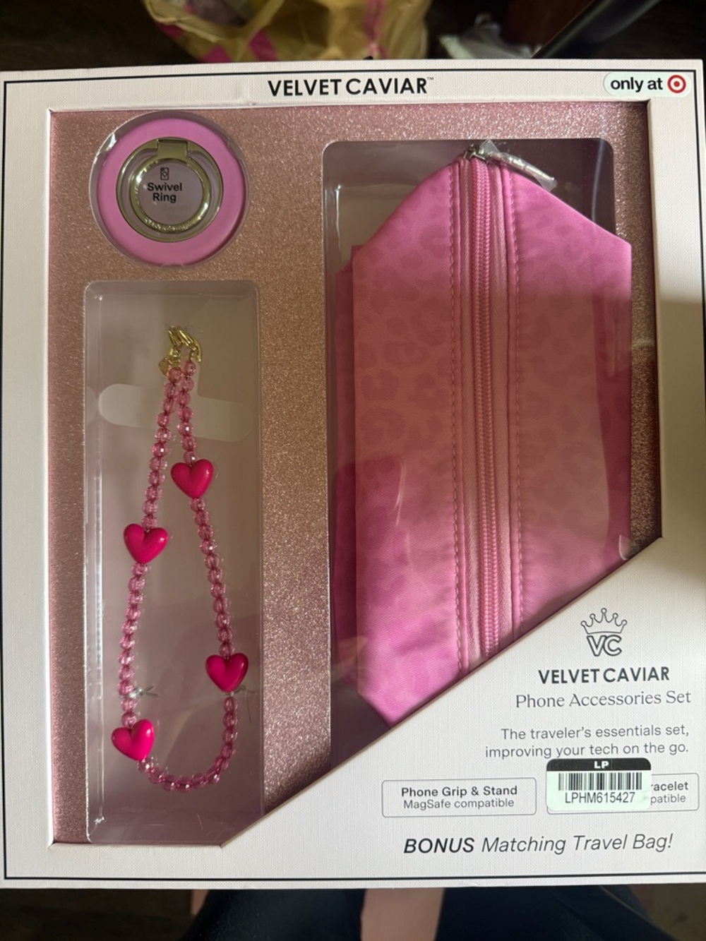 Velvet Caviar Phone Accessories Set Pink Hearts/Cheetah Print NWT
